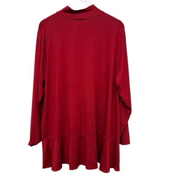 Susan Graver Weekend Red Turtleneck Tunic Plus Size 2X Petite Holiday Christmas - Picture 4 of 7